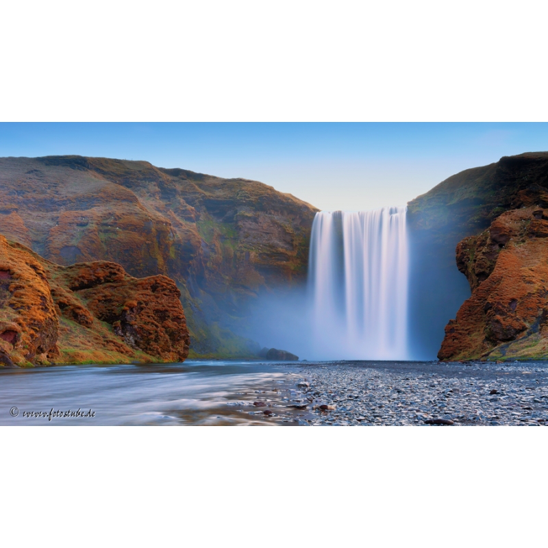 Naturbilder - Landschaft - Island Steine - Wasserfall Bild Fels - - 
