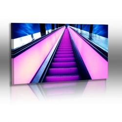 Architekturfotografie - Bilder - Abstrakt - Kunst - Rolltreppe - Neon