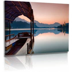 Naturbilder - Landschaft - Bild - Slovenien - Bled - Boot - Wasser - Sonnenaufgang