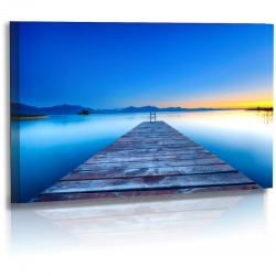 Naturbilder - Landschaft - Bild - Sonnenuntergang - Chiemsee - Strand - Steg - Wasser