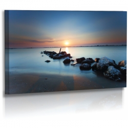 Naturbilder - Landschaft - Bild - Sonnenuntergang - Italien - Meer - Venedig - Lagune Acrylglas 70 cm  x  40 cm