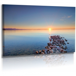 Naturbilder - Landschaft - Bild - Steine - Chiemsee - Sonnenuntergang - Wasser