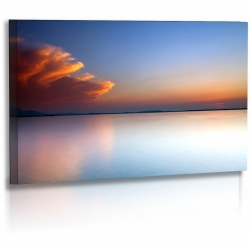Naturbilder - Landschaft - Bild - Wolken - Chiemsee - Sonnenuntergang - Wasser Leinwand 140 cm  x  80 cm
