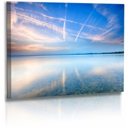 Naturbilder - Landschaft - Bild - Wolken - Sonne - Strand - Wasser Leinwand 120 cm  x  80 cm