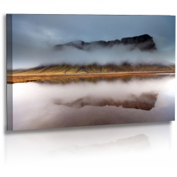 Naturbilder - Landschaft - Island - Bild - Berg - Nebel - Wasser - Spiegelung