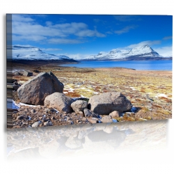 Naturbilder - Landschaft - Island - Bild - Schnee - Steine - Felsen - Meer - Berge