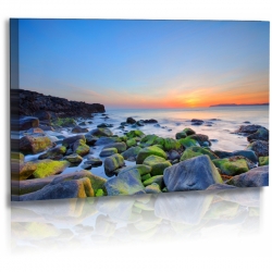 Naturbilder - Landschaft - Island - Bild - Strand - Steine - Felsen - Mitternachtssonne