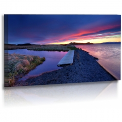 Naturbilder - Landschaft - Island - Bild - Wasser - See - Steg - Sonnenuntergang