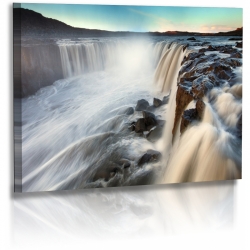 Naturbilder - Landschaft - Island - Bild - Wasserfall - Steine - Felsen - Gischt