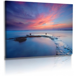 Naturbilder - Landschaft - Kroatien - Bild - Steine - Meer - Steg - Sonnenuntergang