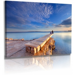 Naturbilder - Landschaft - Kroatien - Bild - Wolken - Meer - Steg - Sonnenuntergang