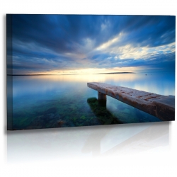 Naturbilder - Landschaft - Kroatien - Bild - Wolken - Meer - Strand - Steg Leinwand 50 cm  x  30 cm