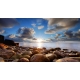 Naturbilder - Landschaft - Island - Bild - Sonnenuntergang - Meer - Strand - Steine Acrylglas 140 cm  x  80 cm