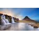 Naturbilder - Landschaft - Island - Bild - Wasserfall - Steine - Felsen - Sonnenuntergang