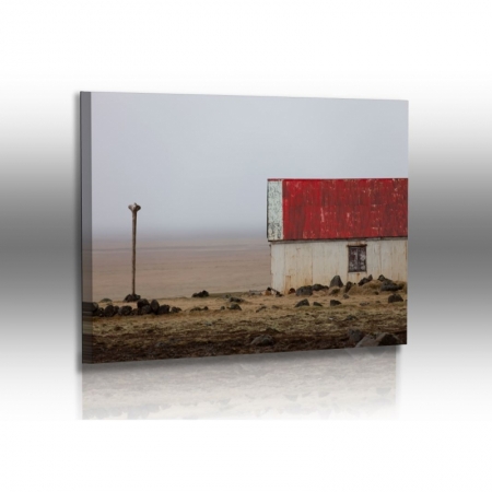 Naturbilder - Landschaft - Island - Bild - Nebel - Skulptur - Haus