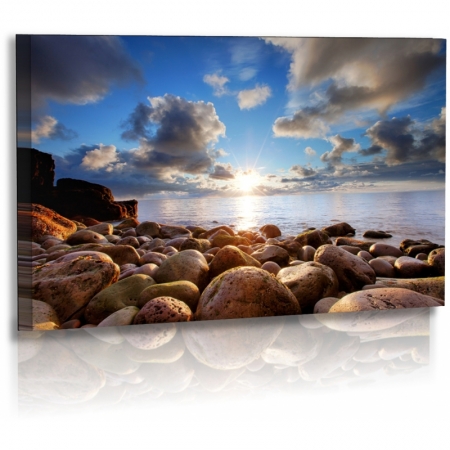 Naturbilder - Landschaft - Island - Bild - Sonnenuntergang - Meer - Strand - Steine