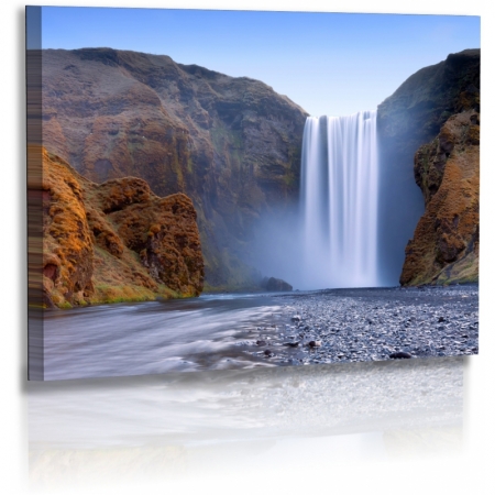 Naturbilder - Landschaft - Island - Bild - Wasserfall - Steine - Felsen - Moos