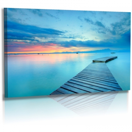 Naturbilder - Landschaft - Italien - Gardasee - Sonnenuntergang - Steg