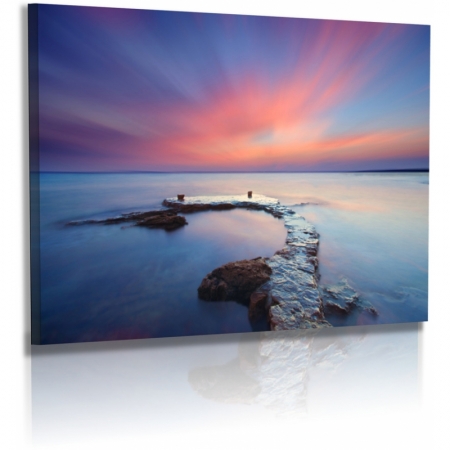 Naturbilder - Landschaft - Kroatien - Bild - Steine - Meer - Steg - Sonnenuntergang